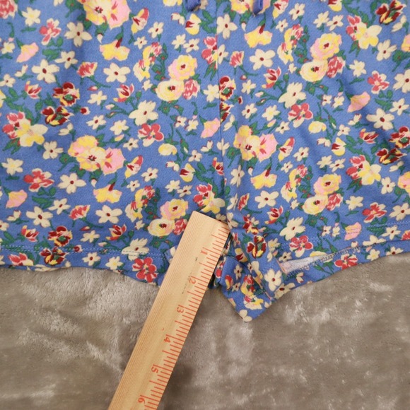 Polo Ralph Lauren Blue Floral Zip Up French Terry Romper Girl's size XL 16 - Picture 11 of 13